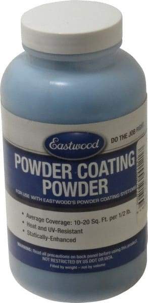 Made in USA - 8 oz Dark Blue (Ford) Paint Powder Coating - Polyurethane, 10 Sq Ft Coverage - USA Tool & Supply