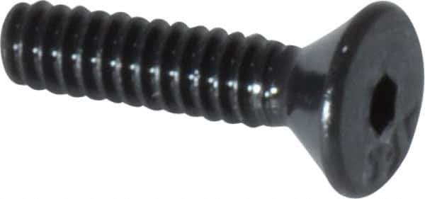 Value Collection - #4-40 UNC Hex Socket Drive, 82° Flat Screw - Alloy Steel, Black Oxide Finish, Fully Threaded, 1/2" OAL - USA Tool & Supply