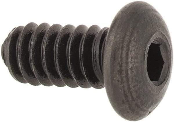 Value Collection - #4-40 UNC Hex Socket Drive, Button Screw - Alloy Steel, Black Oxide Finish, Fully Threaded, 1/4" Length Under Head - USA Tool & Supply