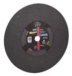 Norton - 14" Aluminum Oxide Cutoff Wheel - 7/64" Thick, 1" Arbor, 4,365 Max RPM, Use with Stationary Tools - USA Tool & Supply