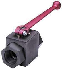 HYDAC - 1" Pipe, Carbon Steel Standard Ball Valve - 1 Piece, SAE x SAE Ends, Lever Handle, 5,000 WOG - USA Tool & Supply