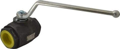 HYDAC - 1-1/2" Pipe, Carbon Steel Standard Ball Valve - 1 Piece, FNPT x FNPT Ends, Lever Handle, 5,000 WOG - USA Tool & Supply