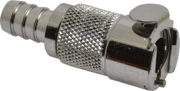 CPC Colder Products - 3/8" Inside Tube Diam, Brass, Quick Disconnect, Hose Barb Inline Coupling Body - 250 Max psi, -40 to 175°F, 1.87" OAL x 0.75" Overall Height, Chrome Plated - USA Tool & Supply