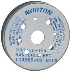 Norton - 6" Diam, 1-1/4" Hole Size, 1" Overall Thickness, 100 Grit, Type 2 Tool & Cutter Grinding Wheel - Fine Grade, Silicon Carbide, H Hardness - USA Tool & Supply