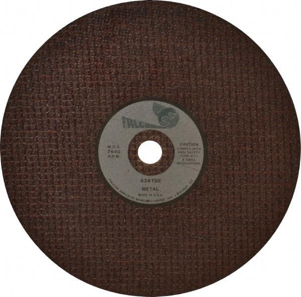 Made in USA - 8" 36 Grit Aluminum Oxide Cutoff Wheel - 1/8" Thick, 5/8" Arbor, 8,000 Max RPM, Use with Chop Saws - USA Tool & Supply