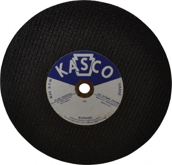 Made in USA - 10" 36 Grit Aluminum Oxide Cutoff Wheel - 1/8" Thick, 5/8" Arbor, 6,500 Max RPM, Use with Stationary Tools - USA Tool & Supply