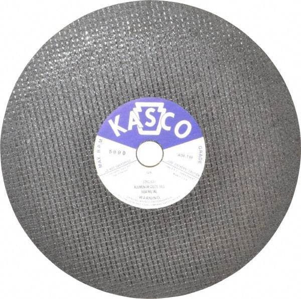 Made in USA - 12" 36 Grit Aluminum Oxide Cutoff Wheel - 1/8" Thick, 1" Arbor, 5,095 Max RPM, Use with Stationary Tools - USA Tool & Supply