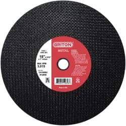 Value Collection - 18" 36 Grit Aluminum Oxide Cutoff Wheel - 5/32" Thick, 1" Arbor, 3,013 Max RPM, Use with Stationary Tools - USA Tool & Supply