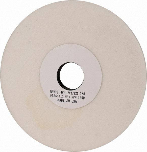 Grier Abrasives - 7" Diam x 1-1/4" Hole x 1/2" Thick, H Hardness, 46 Grit Surface Grinding Wheel - Aluminum Oxide, Type 1, Coarse Grade, 3,600 Max RPM, Vitrified Bond, No Recess - USA Tool & Supply