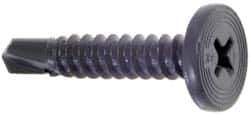 Buildex - #10, Pancake Head, Phillips Drive, 1" Length Under Head, #3 Point, Self Drilling Screw - Steel - USA Tool & Supply