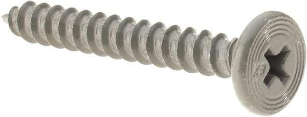 Buildex - #10 Pancake Head Phillips Sheet Metal Screw - Steel, 1" Length Under Head - USA Tool & Supply