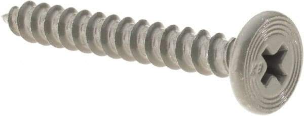 Buildex - #10 Pancake Head Phillips Sheet Metal Screw - Steel, 1-1/2" Length Under Head - USA Tool & Supply