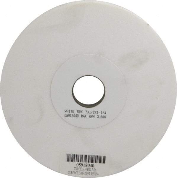 Grier Abrasives - 7" Diam x 1-1/4" Hole x 1/2" Thick, K Hardness, 80 Grit Surface Grinding Wheel - Aluminum Oxide, Type 1, Medium Grade, 3,600 Max RPM, Vitrified Bond, No Recess - USA Tool & Supply