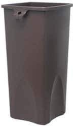 Rubbermaid - 23 Gal Brown Square Trash Can - Polyethylene, 30.9" High x 16-1/2" Long x 15-1/2" Wide - USA Tool & Supply