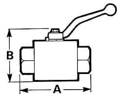 Voss - 3/8" Pipe, Full Port, Stainless Steel Standard Ball Valve - Inline - One Way Flow, FNPTF x FNPTF Ends, Lever Handle, 7,250 WOG - USA Tool & Supply