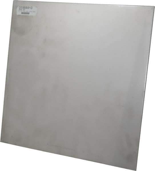 Made in USA - 0.12 Inch Thick x 12 Inch Wide x 12 Inch Long, 304 Stainless Steel Sheet - Cold Rolled, Bright Finish, #2B - USA Tool & Supply
