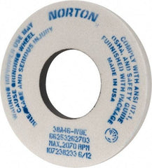 Norton - 12" Diam x 5" Hole x 1" Thick, I Hardness, 46 Grit Surface Grinding Wheel - Aluminum Oxide, Type 1, Coarse Grade, 2,070 Max RPM, Vitrified Bond, No Recess - USA Tool & Supply