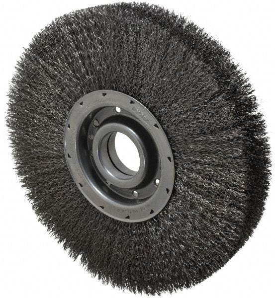 Osborn - 12" OD, 2" Arbor Hole, Crimped Steel Wheel Brush - 2" Face Width, 2-1/8" Trim Length, 0.014" Filament Diam, 3,600 RPM - USA Tool & Supply