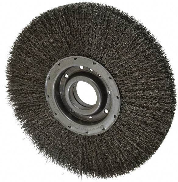 Osborn - 12" OD, 2" Arbor Hole, Crimped Steel Wheel Brush - 2" Face Width, 3-1/4" Trim Length, 0.02" Filament Diam, 3,600 RPM - USA Tool & Supply