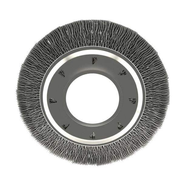 Osborn - 6" OD, 2" Arbor Hole, Crimped Nylon Wheel Brush - 7/8" Face Width, 1-1/16" Trim Length, 6,000 RPM - USA Tool & Supply