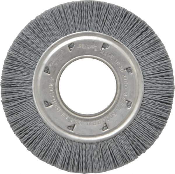 Osborn - 6" OD, 2" Arbor Hole, Crimped Nylon Wheel Brush - 7/8" Face Width, 1-1/16" Trim Length, 6,000 RPM - USA Tool & Supply