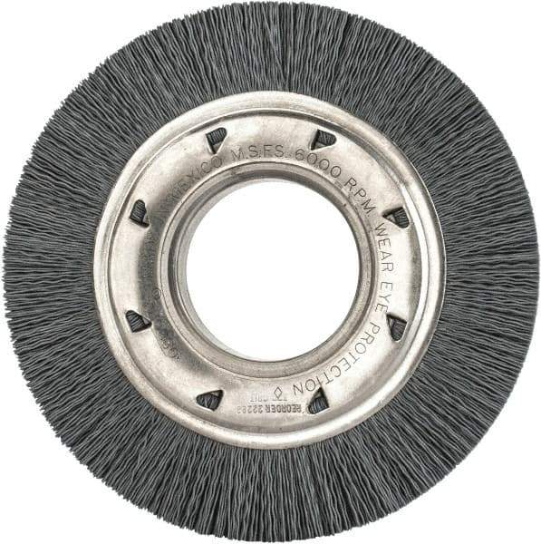 Osborn - 6" OD, 2" Arbor Hole, Crimped Nylon Wheel Brush - 7/8" Face Width, 1-1/16" Trim Length, 6,000 RPM - USA Tool & Supply