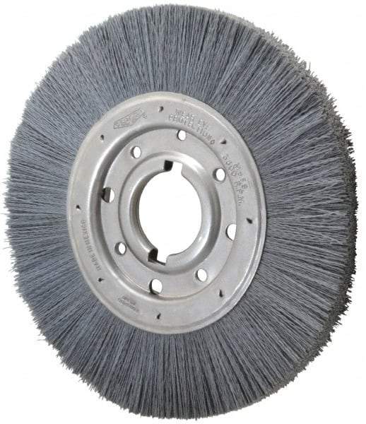 Osborn - 10" OD, 2" Arbor Hole, Crimped Nylon Wheel Brush - 1" Face Width, 2-1/16" Trim Length, 3,600 RPM - USA Tool & Supply