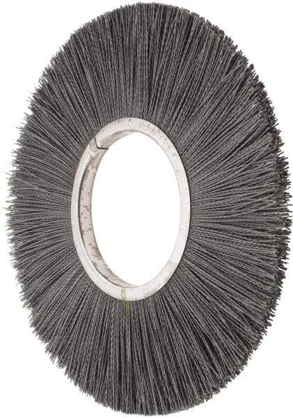 Osborn - 14" OD, 5-1/4" Arbor Hole, Crimped Nylon Wheel Brush - 5/8" Face Width, 3-7/8" Trim Length, 3,000 RPM - USA Tool & Supply