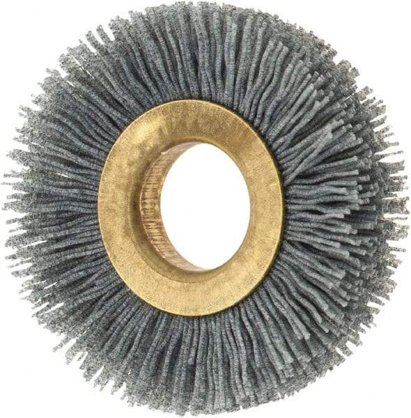 Osborn - 2" OD, 5/8" Arbor Hole, Crimped Nylon Wheel Brush - 3/8" Face Width, 7/16" Trim Length, 15,000 RPM - USA Tool & Supply