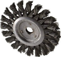 Osborn - 3" OD, 3/8" Arbor Hole, Knotted Steel Wheel Brush - 3/8" Face Width, 5/8" Trim Length, 0.014" Filament Diam, 25,000 RPM - USA Tool & Supply