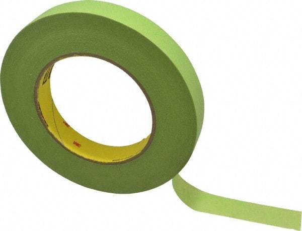 3M - 3/4" Wide x 60 Yd Long Green Paper Masking Tape - Series 401+/233+, 6.7 mil Thick, 25 In/Lb Tensile Strength - USA Tool & Supply