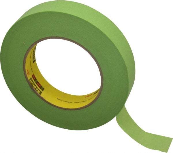 3M - 1" Wide x 60 Yd Long Green Paper Masking Tape - Series 401+/233+, 6.7 mil Thick, 25 In/Lb Tensile Strength - USA Tool & Supply