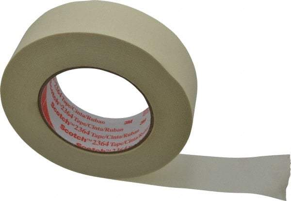 3M - 1-1/2" Wide x 60 Yd Long Tan Paper Masking Tape - Series 2364, 6.5 mil Thick, 24 In/Lb Tensile Strength - USA Tool & Supply