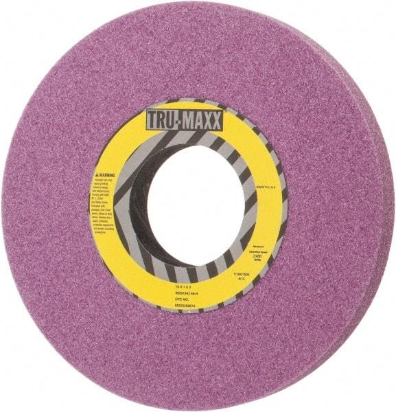 Tru-Maxx - 10" Diam x 3" Hole x 1" Thick, H Hardness, 46 Grit Surface Grinding Wheel - Aluminum Oxide, Type 1, Coarse Grade, 2,480 Max RPM, Vitrified Bond, No Recess - USA Tool & Supply