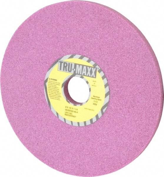 Tru-Maxx - 8" Diam x 1-1/4" Hole x 1/2" Thick, H Hardness, 46 Grit Surface Grinding Wheel - Aluminum Oxide, Type 1, Coarse Grade, 3,105 Max RPM, Vitrified Bond, No Recess - USA Tool & Supply