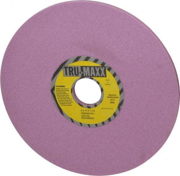 Tru-Maxx - 8" Diam x 1-1/4" Hole x 1/4" Thick, I Hardness, 60 Grit Surface Grinding Wheel - Aluminum Oxide, Type 1, Medium Grade, 3,600 Max RPM, Vitrified Bond, No Recess - USA Tool & Supply