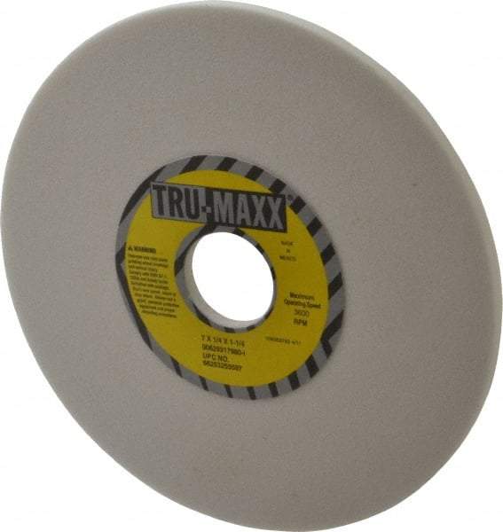 Tru-Maxx - 7" Diam x 1-1/4" Hole x 1/4" Thick, I Hardness, 80 Grit Surface Grinding Wheel - Aluminum Oxide, Type 1, Medium Grade, 3,600 Max RPM, Vitrified Bond, No Recess - USA Tool & Supply