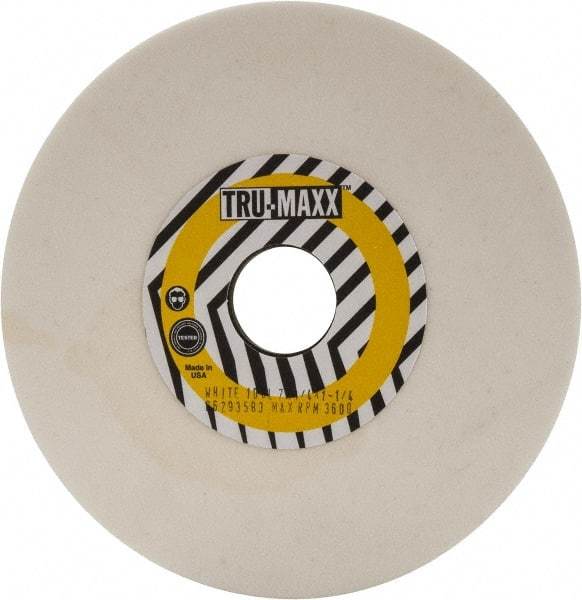 Tru-Maxx - 7" Diam x 1-1/4" Hole x 1/4" Thick, L Hardness, 100 Grit Surface Grinding Wheel - Aluminum Oxide, Type 1, Fine Grade, 3,600 Max RPM, Vitrified Bond, No Recess - USA Tool & Supply