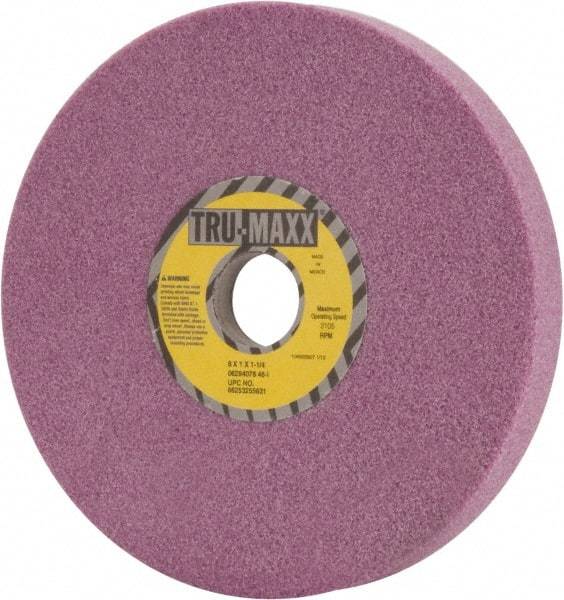 Tru-Maxx - 8" Diam x 1-1/4" Hole x 1" Thick, I Hardness, 46 Grit Surface Grinding Wheel - Aluminum Oxide, Type 5, Coarse Grade, 3,105 Max RPM, Vitrified Bond, One-Side Recess - USA Tool & Supply