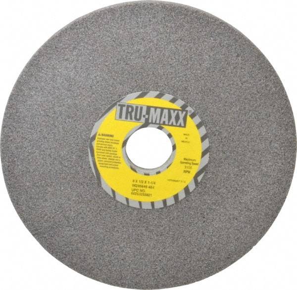 Tru-Maxx - 8" Diam x 1-1/4" Hole x 1/2" Thick, I Hardness, 46 Grit Surface Grinding Wheel - Aluminum Oxide, Type 1, Coarse Grade, 3,105 Max RPM, Vitrified Bond, No Recess - USA Tool & Supply