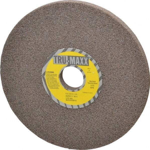 Tru-Maxx - 8" Diam x 1-1/4" Hole x 1/2" Thick, H Hardness, 46 Grit Surface Grinding Wheel - Aluminum Oxide, Type 1, Coarse Grade, 3,105 Max RPM, Vitrified Bond, No Recess - USA Tool & Supply