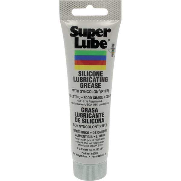 Synco Chemical - 3 oz Tube Silicone General Purpose Grease - Translucent White, Food Grade, 500°F Max Temp, NLGIG 2, - USA Tool & Supply