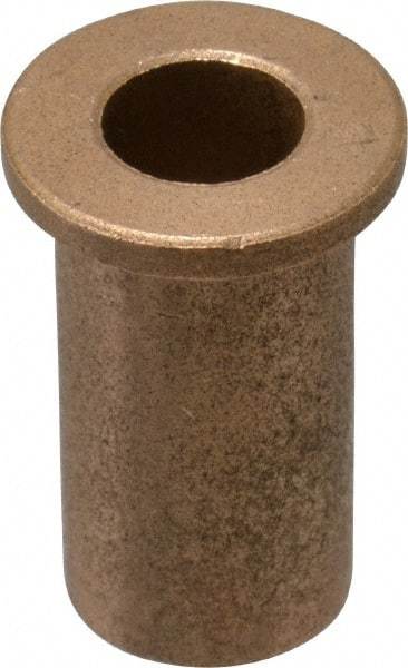 Boston Gear - 1/2" Inside x 3/4" Outside Diam, Oil Impregnated Bronze Sleeve Bearing - 1" Flange Outside Diam, 1/8" Flange Thickness, 1-1/2" OAL - USA Tool & Supply