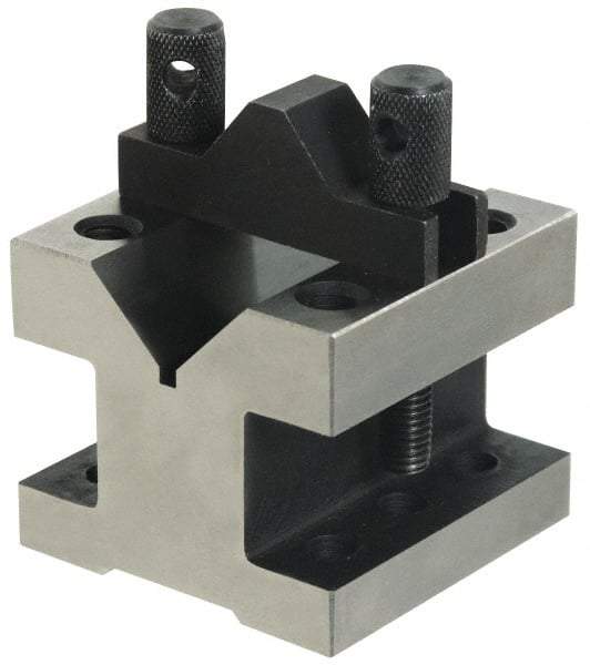 Value Collection - 1-3/16" Max Capacity, 90° Angle, Hardened Steel V-Block - 2-3/8" Long x 2-3/8" Wide x 2" High, Sold as Individual - USA Tool & Supply