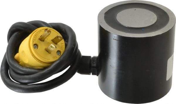 Mag-Mate - 3" Diam, 25 Watts, 370 Lb Max Magnetic Pull Electromagnet - 5/16-18 Thread, 120 AC Output Voltage - USA Tool & Supply