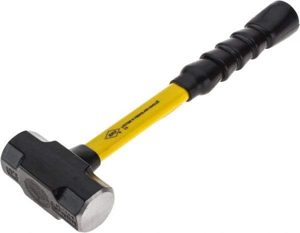 NUPLA - 3 Lb Head, 14" Long Sledge Hammer - Steel Head, Fiberglass Handle - USA Tool & Supply
