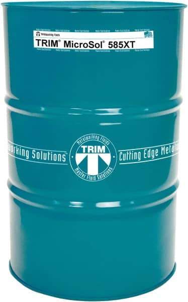 Master Fluid Solutions - Trim MicroSol 585XT, 54 Gal Drum Cutting & Grinding Fluid - Semisynthetic, For Aluminum Alloys, Cast Iron, Composites, Copper, Plastics, Steels & Titanium - USA Tool & Supply
