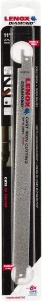 Lenox - 11" Long x 3/4" Thick, Reciprocating Saw Blade - Straight Profile, Continuous Edge - USA Tool & Supply