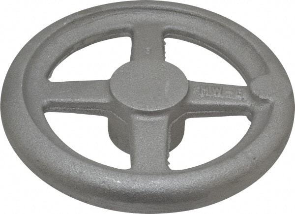 Morton Machine Works - 6", 4 Spoke Straight Handwheel - 1.6" Hub, Aluminum, Plain Finish - USA Tool & Supply
