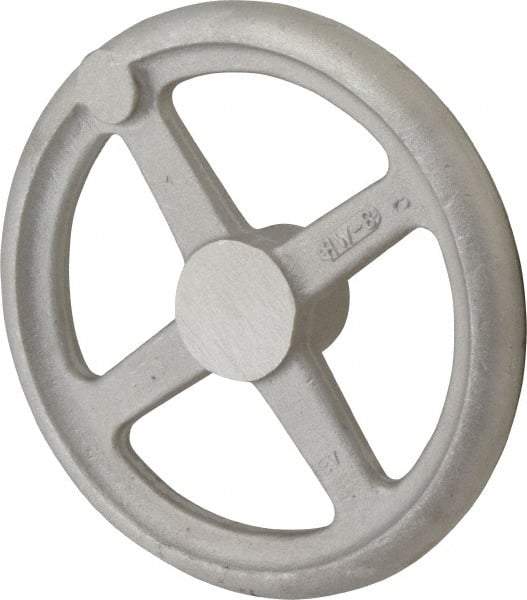 Morton Machine Works - 8", 4 Spoke Straight Handwheel - 1.9" Hub, Aluminum, Plain Finish - USA Tool & Supply
